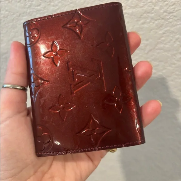 Louis Vuitton Amarante Burgandy Monogram Vernis Mini Card Holder Wallet - Picture 3 of 6